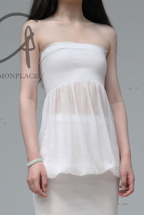 marc le bihan bubble tube top 26940-E21 WHITE